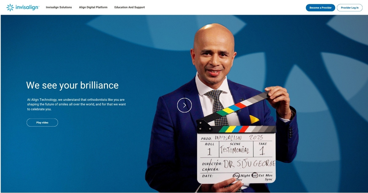 Dr. Siju George featured in Invisalign We See Your Brilliance global campaign